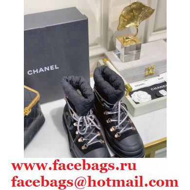 Chanel Coco Cocoon cc logo lace up boots black 2020 - Click Image to Close
