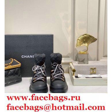 Chanel Coco Cocoon cc logo lace up boots black 2020