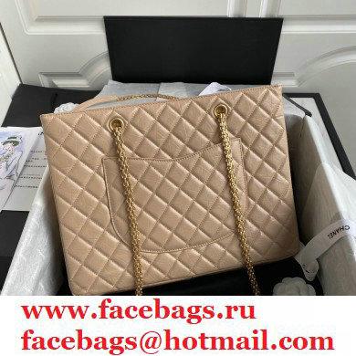 Chanel Crumpled Calfskin Reissue Shopping Tote Bag AS6611 Beige 2021