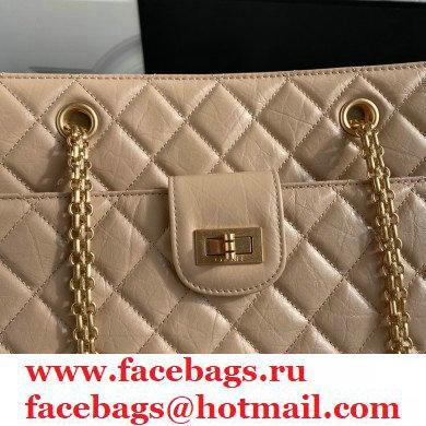 Chanel Crumpled Calfskin Reissue Shopping Tote Bag AS6611 Beige 2021