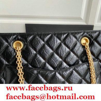 Chanel Crumpled Calfskin Reissue Shopping Tote Bag AS6611 Black 2021