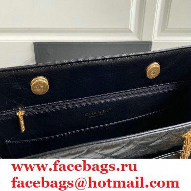 Chanel Crumpled Calfskin Reissue Shopping Tote Bag AS6611 Black 2021
