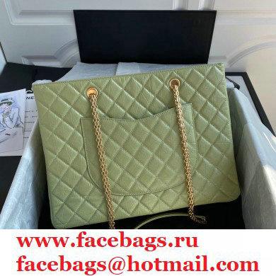 Chanel Crumpled Calfskin Reissue Shopping Tote Bag AS6611 Light Green 2021