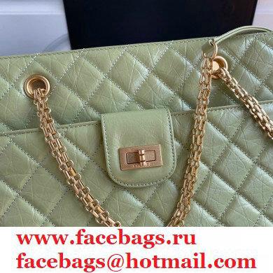 Chanel Crumpled Calfskin Reissue Shopping Tote Bag AS6611 Light Green 2021 - Click Image to Close