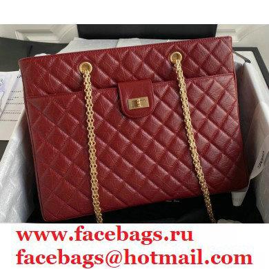 Chanel Crumpled Calfskin Reissue Shopping Tote Bag AS6611 Red 2021