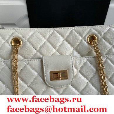 Chanel Crumpled Calfskin Reissue Shopping Tote Bag AS6611 White 2021 - Click Image to Close