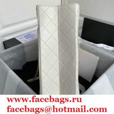 Chanel Crumpled Calfskin Reissue Shopping Tote Bag AS6611 White 2021