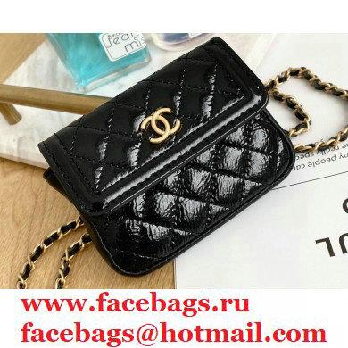 Chanel Crumpled Calfskin Waist Bag Black 2021