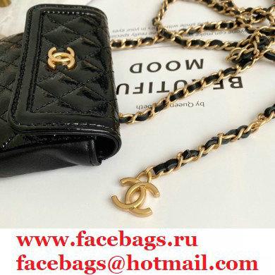 Chanel Crumpled Calfskin Waist Bag Black 2021