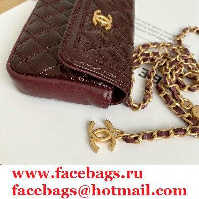 Chanel Crumpled Calfskin Waist Bag Burgundy 2021 - Click Image to Close