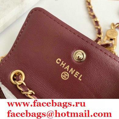 Chanel Crumpled Calfskin Waist Bag Burgundy 2021