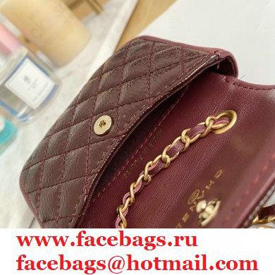Chanel Crumpled Calfskin Waist Bag Burgundy 2021 - Click Image to Close