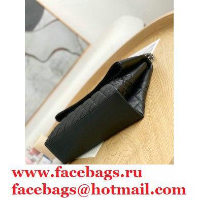 Chanel Deer Grained Calfskin Flap Shoulder Bag Black - Click Image to Close