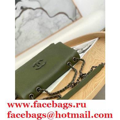 Chanel Deer Grained Calfskin Flap Shoulder Bag Green - Click Image to Close