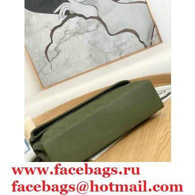 Chanel Deer Grained Calfskin Flap Shoulder Bag Green