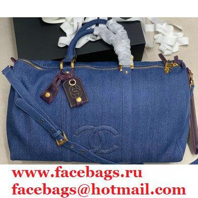 Chanel Denim Blue Travel Bowling Bag 2021
