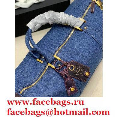 Chanel Denim Blue Travel Bowling Bag 2021