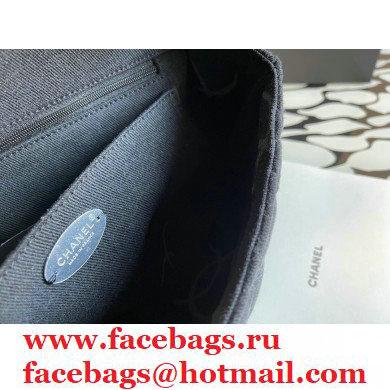 Chanel Denim Classic Flap Jumbo/Large Bag Black 2021