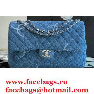 Chanel Denim Classic Flap Jumbo/Large Bag Blue 2021
