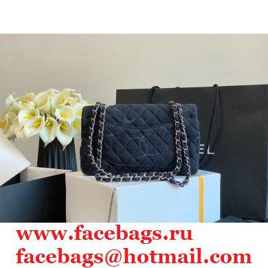 Chanel Denim Classic Flap Medium Bag Black 2021