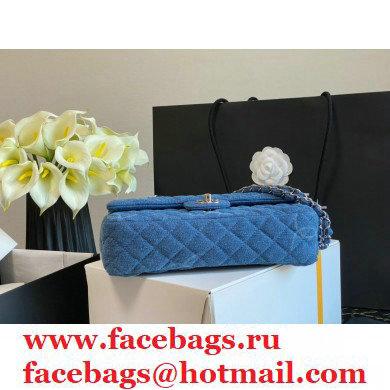 Chanel Denim Classic Flap Medium Bag Blue 2021