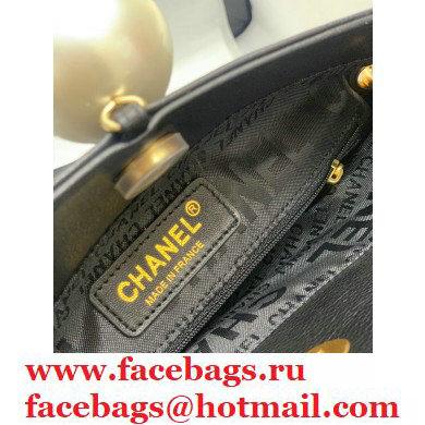 Chanel Fold-top Pearl Shoulder Bag Black 2021 - Click Image to Close