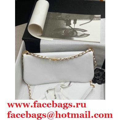 Chanel Fold-top Pearl Shoulder Bag White 2021 - Click Image to Close