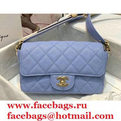 Chanel Grained Calfskin Flap Bag AS2273 Sky Blue 2021 - Click Image to Close