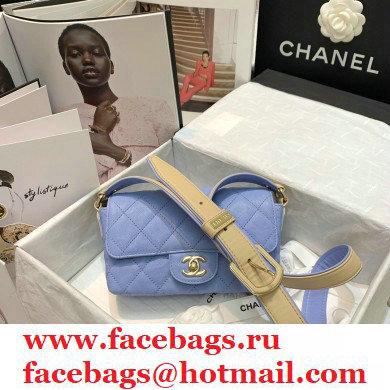 Chanel Grained Calfskin Flap Bag AS2273 Sky Blue 2021 - Click Image to Close