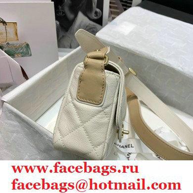 Chanel Grained Calfskin Flap Bag AS2273 White 2021