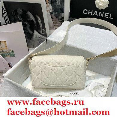 Chanel Grained Calfskin Flap Bag AS2273 White 2021