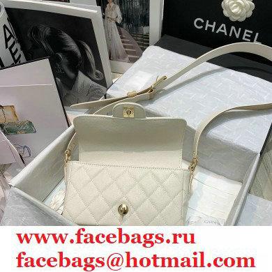Chanel Grained Calfskin Flap Bag AS2273 White 2021 - Click Image to Close