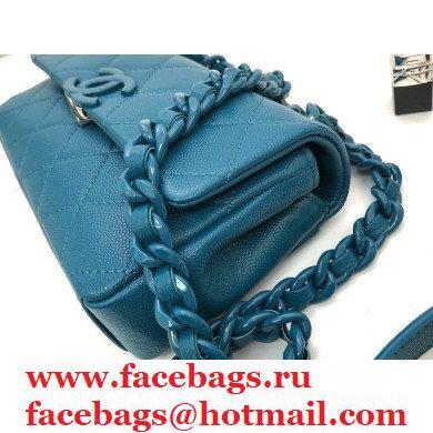 Chanel Grained Calfskin My Everything Small Flap Bag AS2302 Blue 2021
