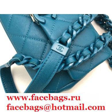 Chanel Grained Calfskin My Everything Small Flap Bag AS2302 Blue 2021
