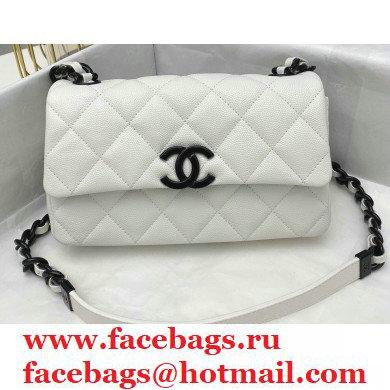 Chanel Grained Calfskin My Everything Small Flap Bag AS2302 White 2020