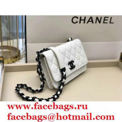 Chanel Grained Calfskin My Everything Wallet on Chain WOC Bag AP1954 White 2020