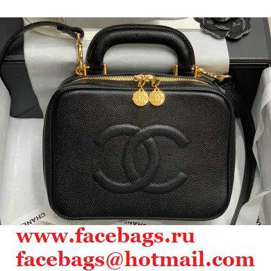 Chanel Grained Calfskin Vintage Vanity Case Bag Black 2021 - Click Image to Close