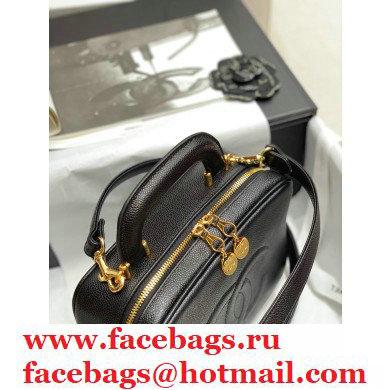 Chanel Grained Calfskin Vintage Vanity Case Bag Black 2021