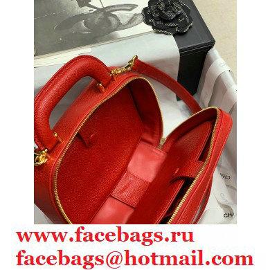 Chanel Grained Calfskin Vintage Vanity Case Bag Red 2021 - Click Image to Close