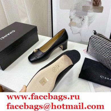 Chanel Heel 5cm CC Logo Pumps Black Runway 2021 - Click Image to Close