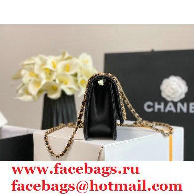 Chanel Lambskin CC Coin Wallet on Chain WOC Bag Black 2021 - Click Image to Close
