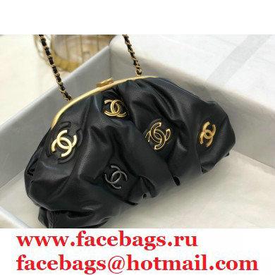 Chanel Lambskin Clutch Bag with Chain AS2137 Black/Gold Charms 2020 - Click Image to Close