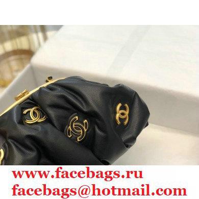 Chanel Lambskin Clutch Bag with Chain AS2137 Black/Gold Charms 2020 - Click Image to Close
