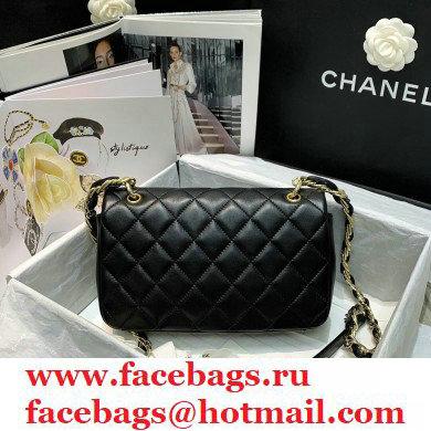 Chanel Lambskin Large Flap Bag AS2319 Black 2021 - Click Image to Close