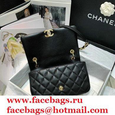 Chanel Lambskin Large Flap Bag AS2319 Black 2021 - Click Image to Close