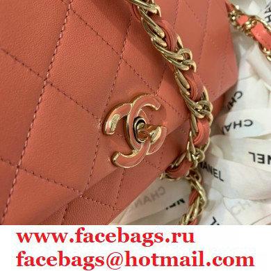 Chanel Lambskin Large Flap Bag AS2319 Coral Pink 2021 - Click Image to Close
