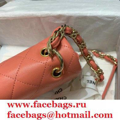 Chanel Lambskin Large Flap Bag AS2319 Coral Pink 2021