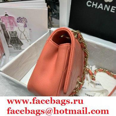 Chanel Lambskin Large Flap Bag AS2319 Coral Pink 2021