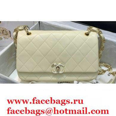 Chanel Lambskin Large Flap Bag AS2319 Creamy 2021