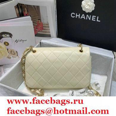 Chanel Lambskin Large Flap Bag AS2319 Creamy 2021